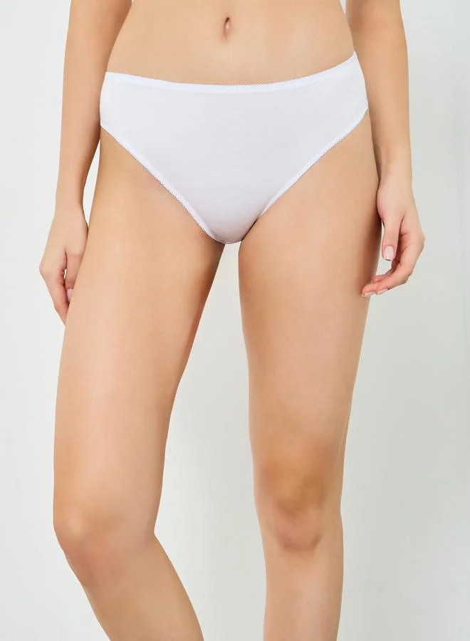 ستايلي طقم سراويل داخلية قطن بفتحة ساق عالية من 5 قطع للنساء